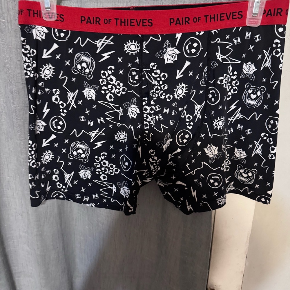 Pair of Thieves Black Graphic Boxers